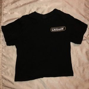 Black mid drift shirt